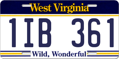 WV license plate 1IB361