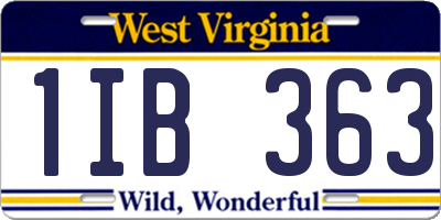 WV license plate 1IB363