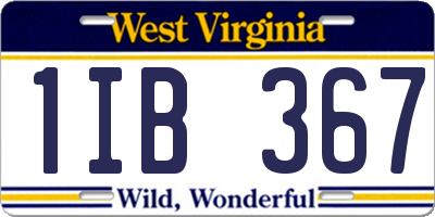 WV license plate 1IB367