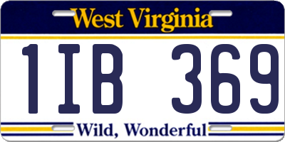 WV license plate 1IB369
