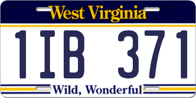 WV license plate 1IB371