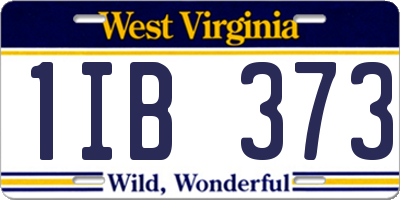 WV license plate 1IB373