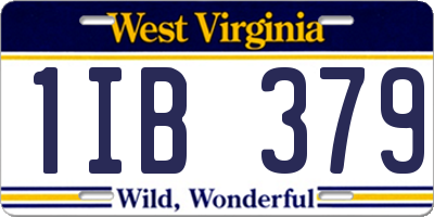 WV license plate 1IB379
