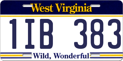 WV license plate 1IB383
