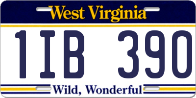 WV license plate 1IB390