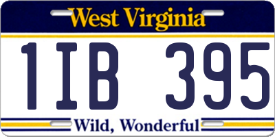 WV license plate 1IB395