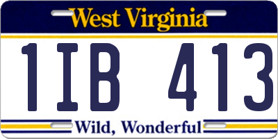 WV license plate 1IB413