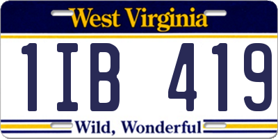 WV license plate 1IB419