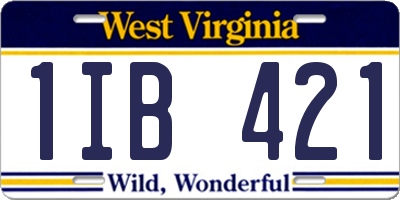 WV license plate 1IB421