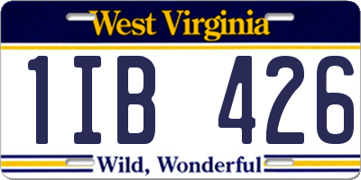 WV license plate 1IB426