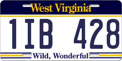 WV license plate 1IB428
