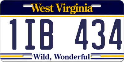 WV license plate 1IB434
