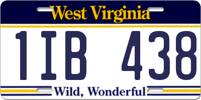 WV license plate 1IB438