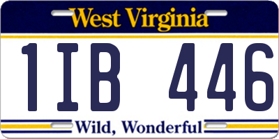 WV license plate 1IB446