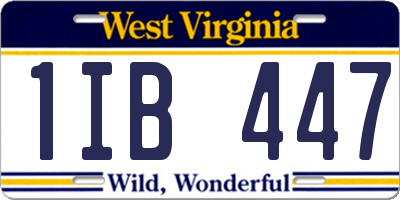 WV license plate 1IB447