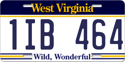 WV license plate 1IB464