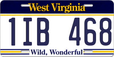 WV license plate 1IB468