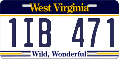WV license plate 1IB471