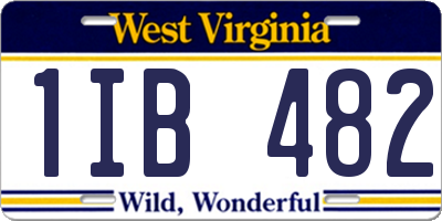 WV license plate 1IB482