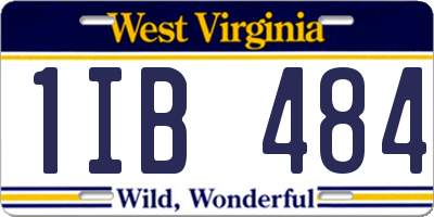 WV license plate 1IB484
