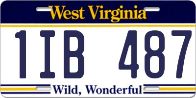 WV license plate 1IB487