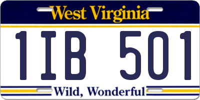 WV license plate 1IB501