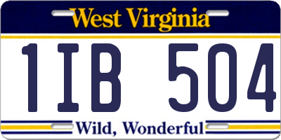 WV license plate 1IB504