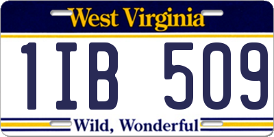 WV license plate 1IB509