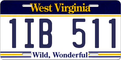 WV license plate 1IB511