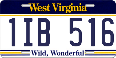 WV license plate 1IB516