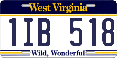 WV license plate 1IB518
