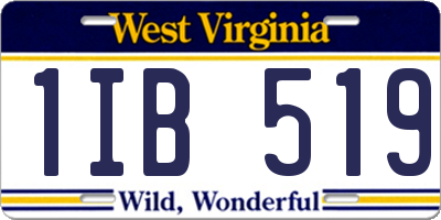 WV license plate 1IB519