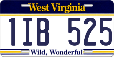 WV license plate 1IB525