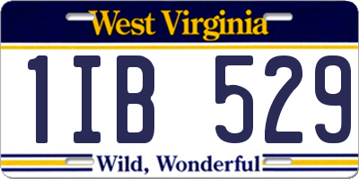 WV license plate 1IB529