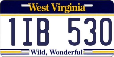 WV license plate 1IB530