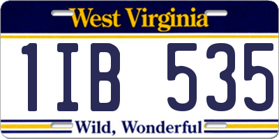 WV license plate 1IB535