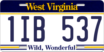 WV license plate 1IB537