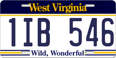 WV license plate 1IB546