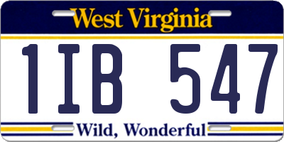 WV license plate 1IB547