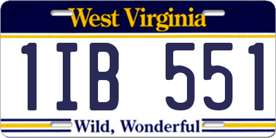 WV license plate 1IB551