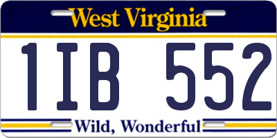 WV license plate 1IB552