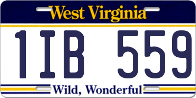 WV license plate 1IB559