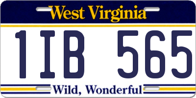 WV license plate 1IB565