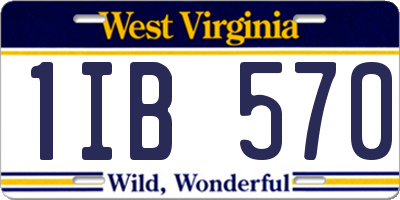 WV license plate 1IB570