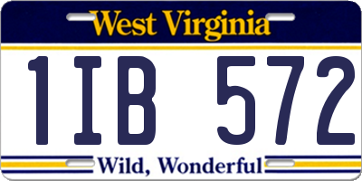 WV license plate 1IB572