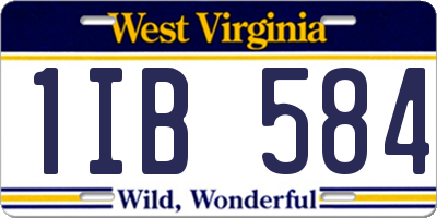 WV license plate 1IB584