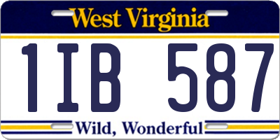 WV license plate 1IB587