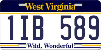 WV license plate 1IB589