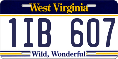 WV license plate 1IB607