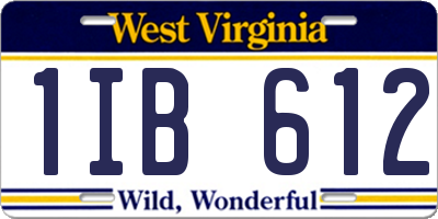 WV license plate 1IB612